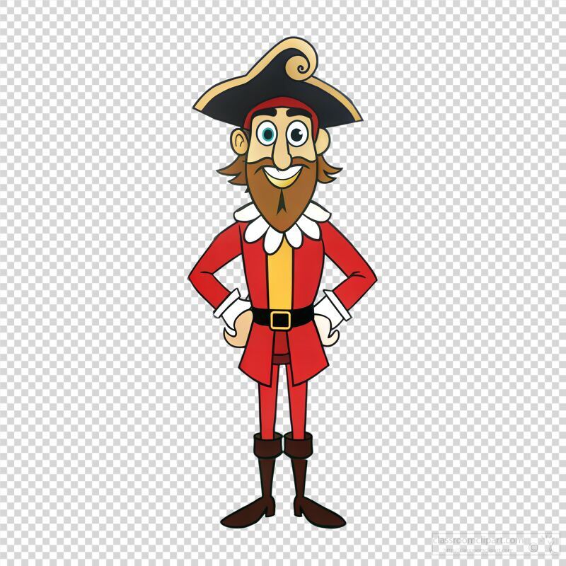 Full Body Design of a Tall Pirate Character in White