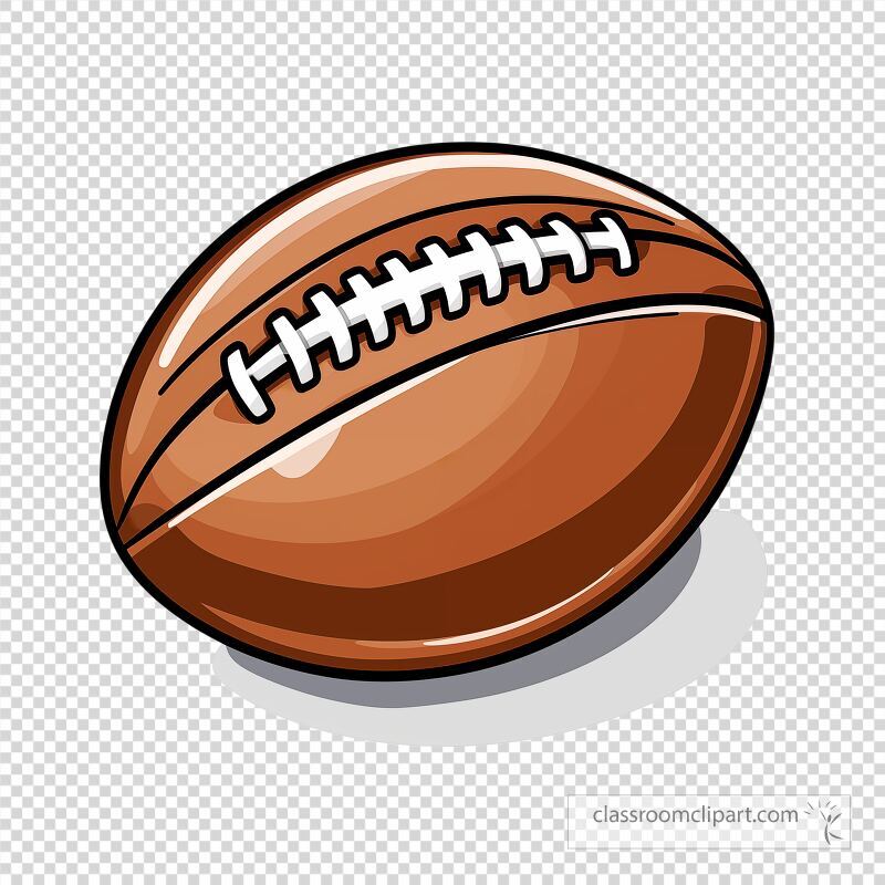 A colorful cartoon football with laces rests on a clean background perfect for sports related projects educational materials or themed decorations for events