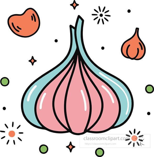 garlic Whimsy Pastel Doodle clip art