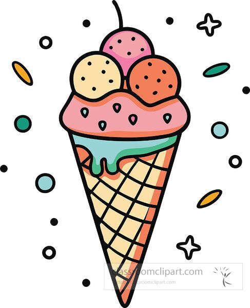 gelato Whimsy Pastel Doodle clip art