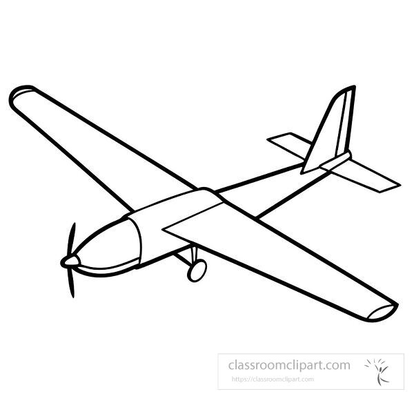 Side view line art of a glider airplane showcasing detailed features.