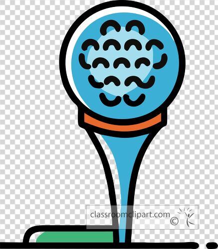 colorful flat design featuring a golf ball on a tee