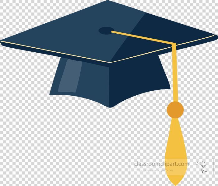 Vector illustration of a traditional graduation cap with a tassel used for academic achievement themes