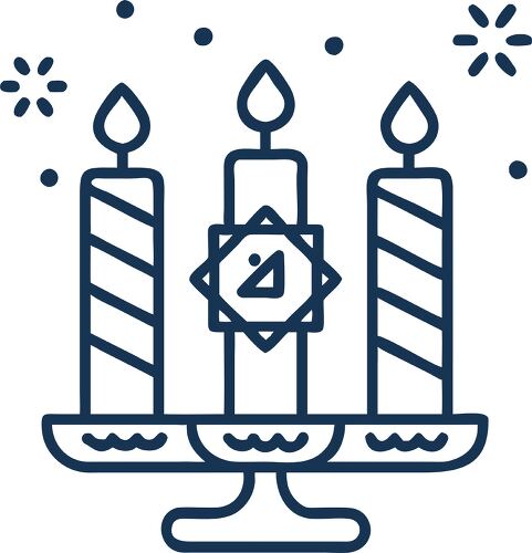 Hanukkah candle icon with three flames