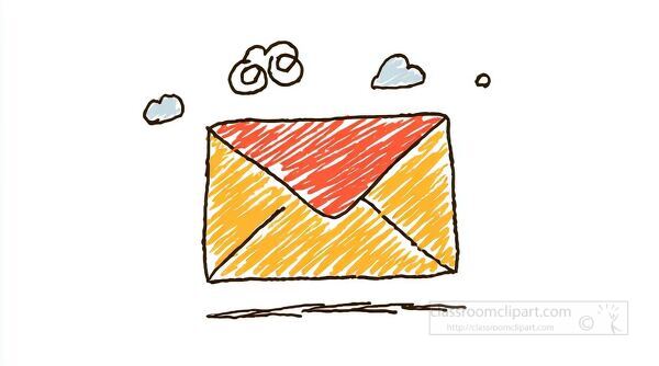 Animated gif of a colorful envelope with hello design great for communication lessons school activities and fun classroom projects