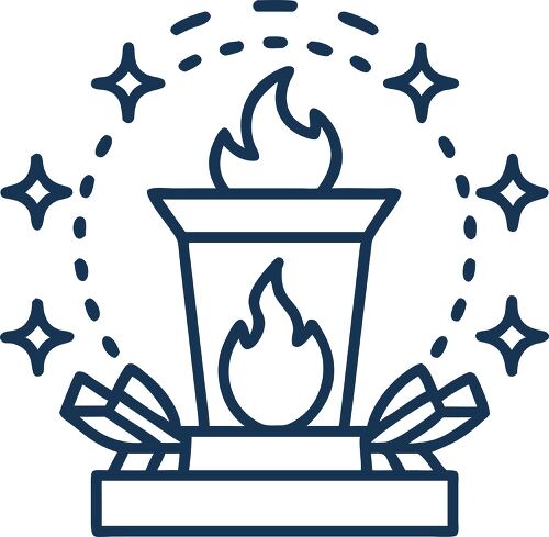 Eternal flame line icon