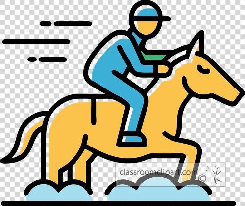 horse racing bold lines flat design icon