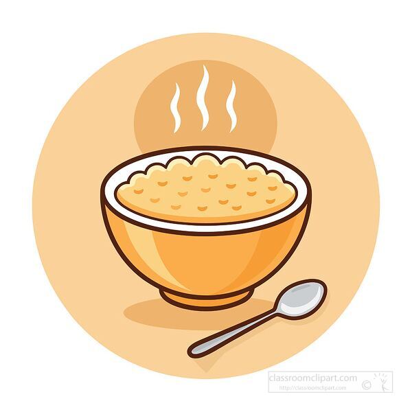 steaming bowl of oatmeal in an orange bowl with a spoon on the side symbolizing a cozy breakfast