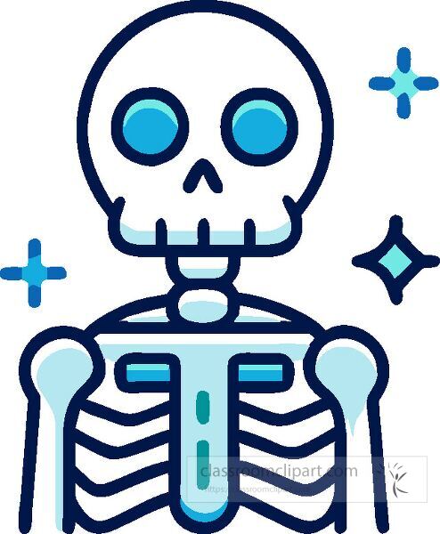 Bright and colorful representation of human skeleton structure.