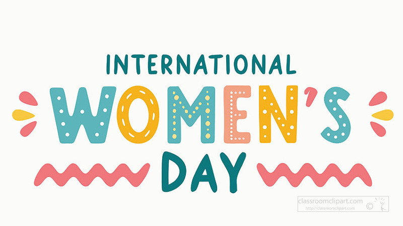 Fun and colorful typography design for international women’s day celebration
