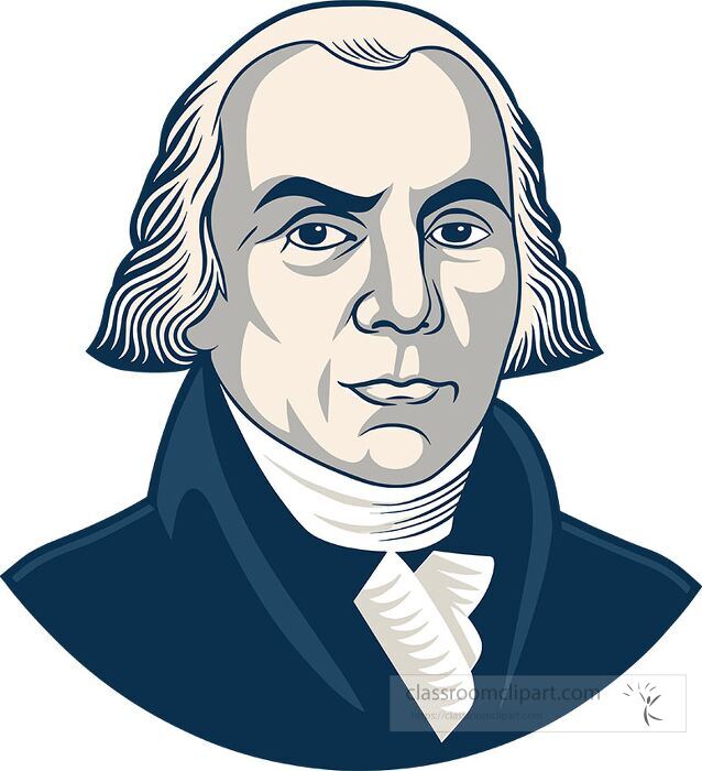 detailed vector portrait of james madison fourth president of the united states