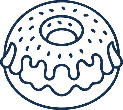 Minimalist jelly donut icon for holiday themes