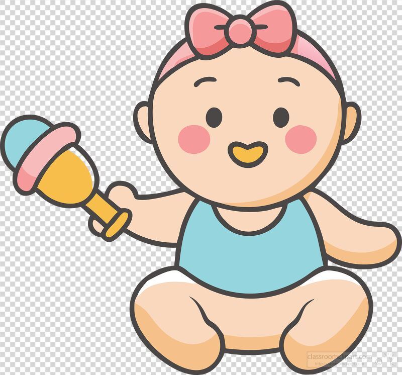 A cheerful baby girl sits on the floor radiating happiness while playing with a colorful toy. Her cute smile and playful demeanor create a delightful atmosphere for shared joy.