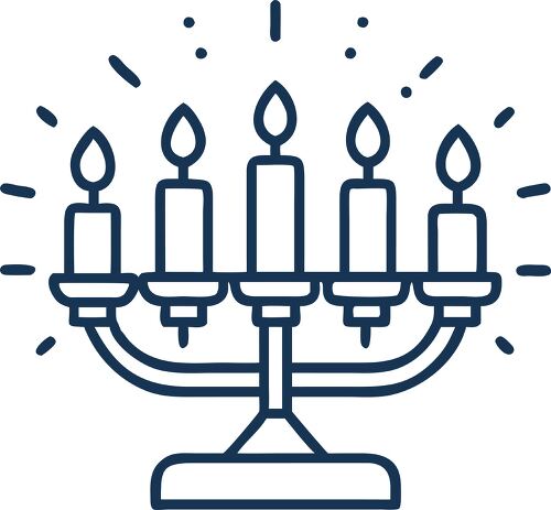 Kwanzaa kinara icon with candles