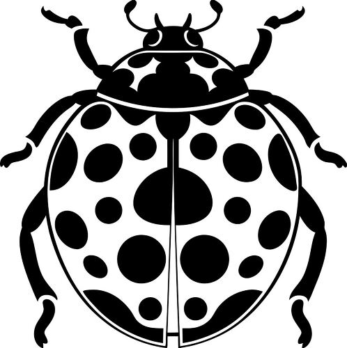 This silhouette features a ladybug design with dotted patterns