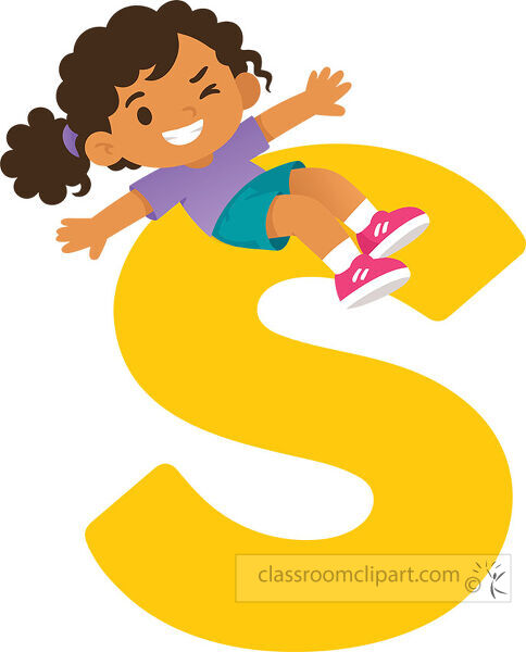 Letter S Girl Lying Across Top