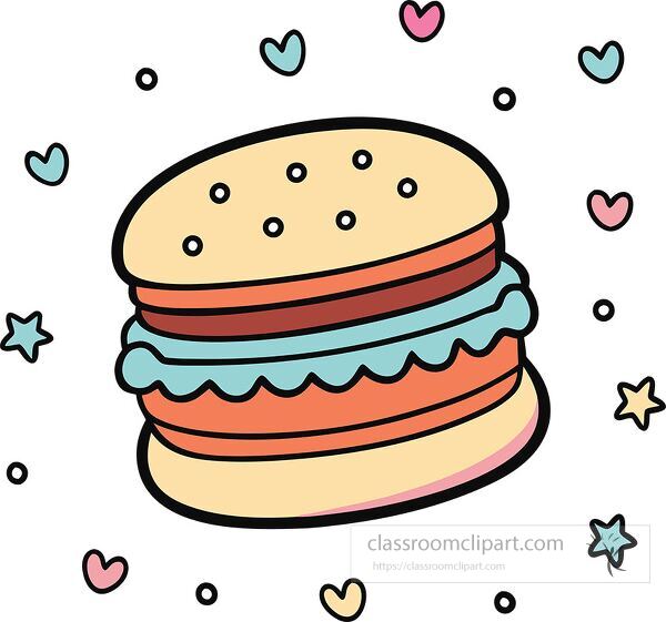 macaron Whimsy Pastel Doodle clip art