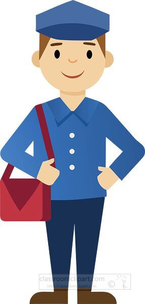 friendly postman standing with mail bag in blue uniform great for delivery and communication themes