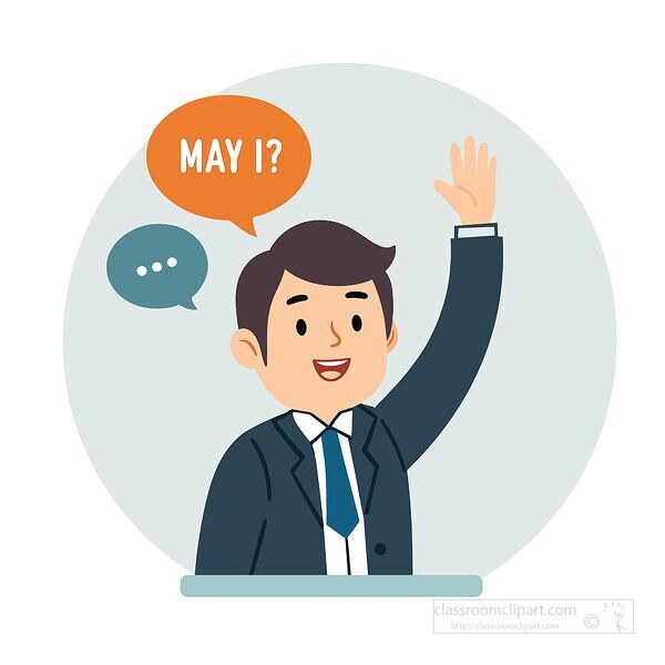 Clipart man Asking Permission Business Illustration