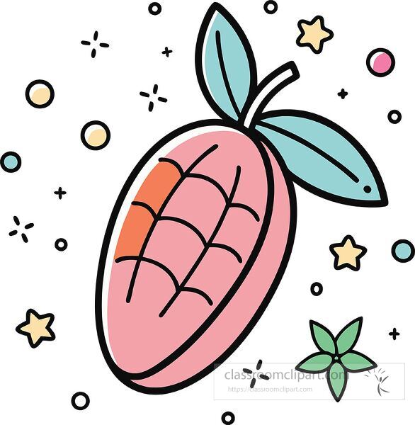 mango Whimsy Pastel Doodle clip art