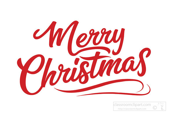 Merry Christmas written in elegant red calligraphy on a white background