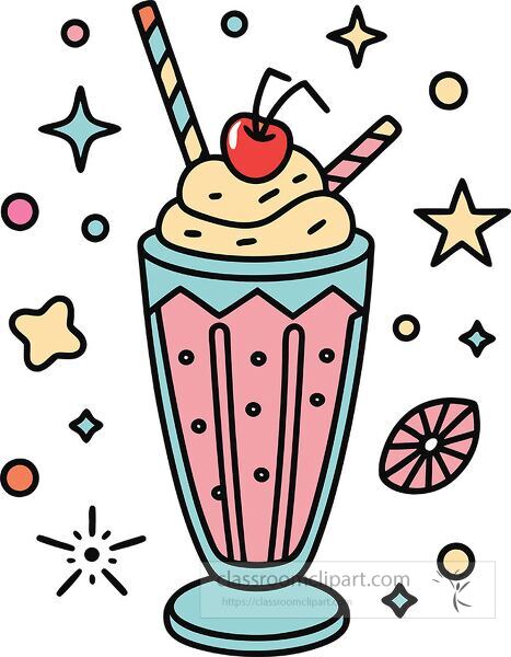 milkshake Whimsy Pastel Doodle clip art