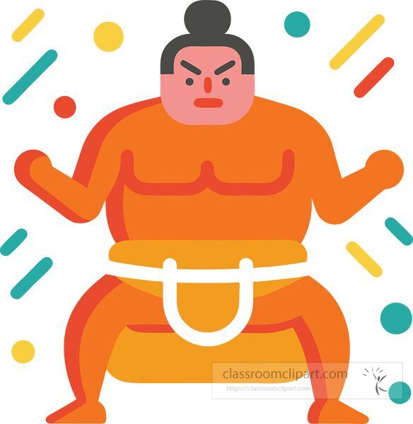 Dynamic depiction of sumo wrestling in vibrant colors and styles