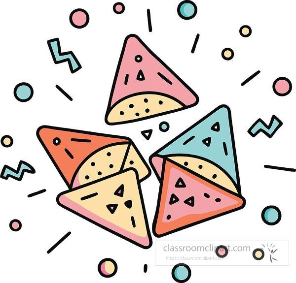 nachos Whimsy Pastel Doodle clip art