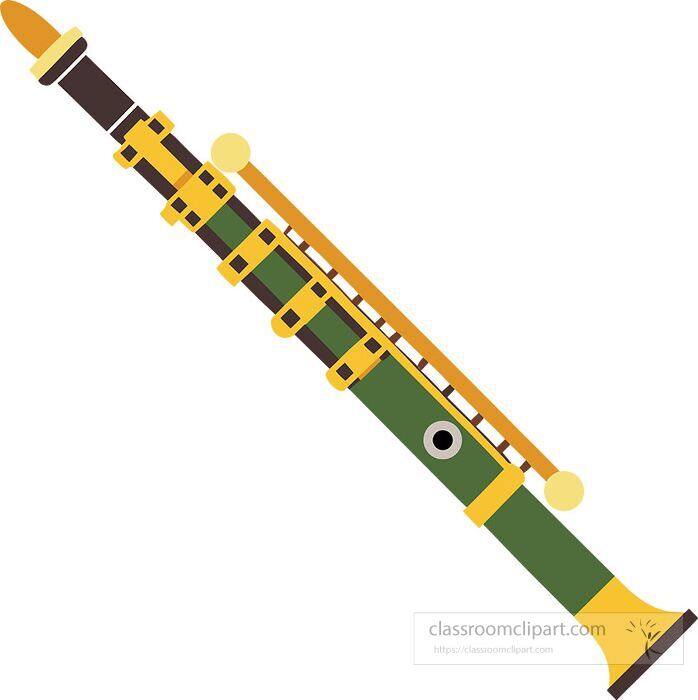 Flat vector illustration of oboe woodwind musical instrument perfect for music education and design projects