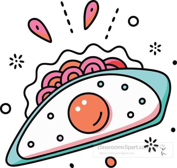 omelette Whimsy Pastel Doodle clip art