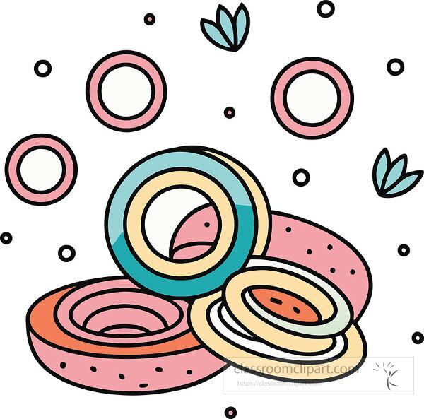 onion rings Whimsy Pastel Doodle clip art