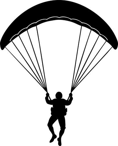 A person glides gracefully in the air with a paraglider