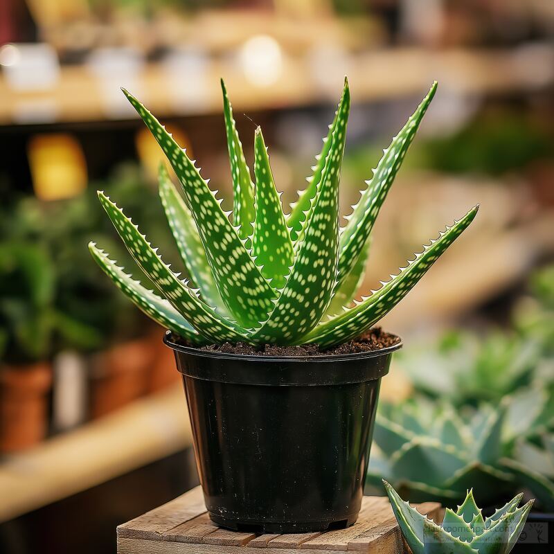 Aloe Vera Plant in Pot at Garden Center Display