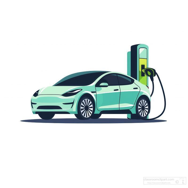 Charging an Electric Car in a Clean and Minimalistic Style