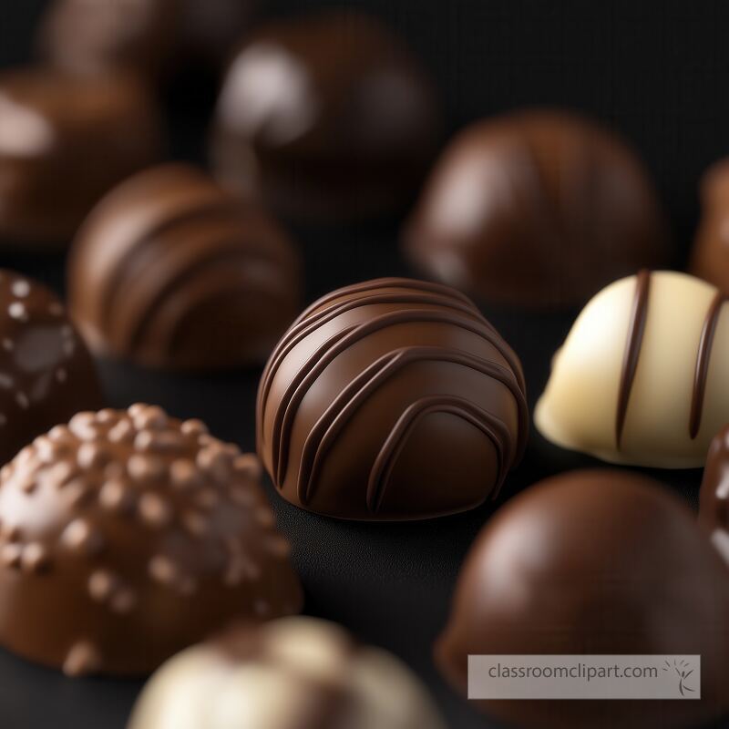 An exquisite selection of chocolate balls featuring various textures and colors Perfectly crafted treats made from rich chocolate ideal for any celebration or personal indulgence