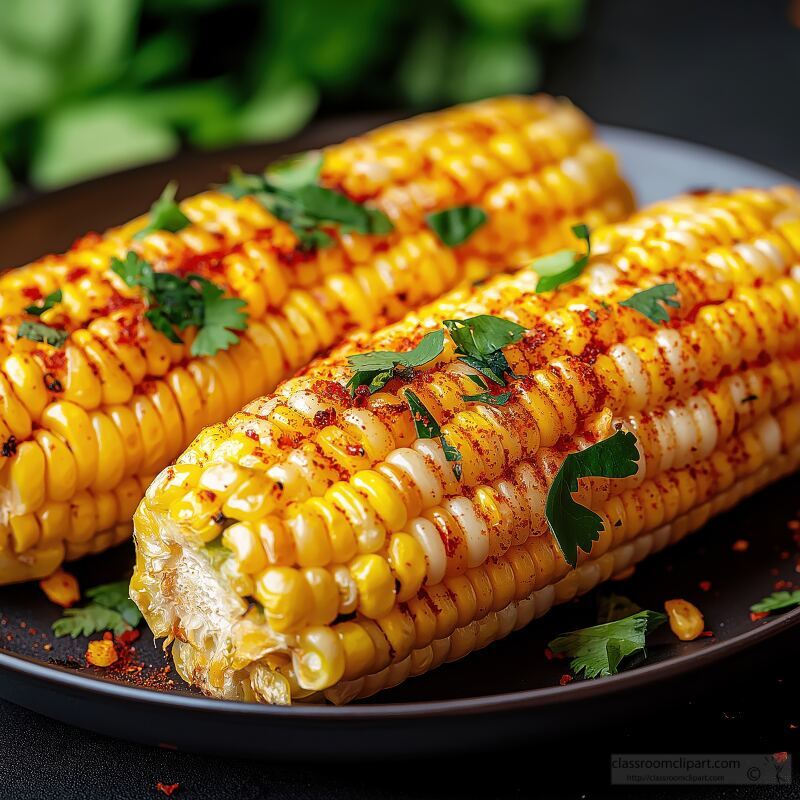 Delicious Baked Corn Served Elegantly on a Plate