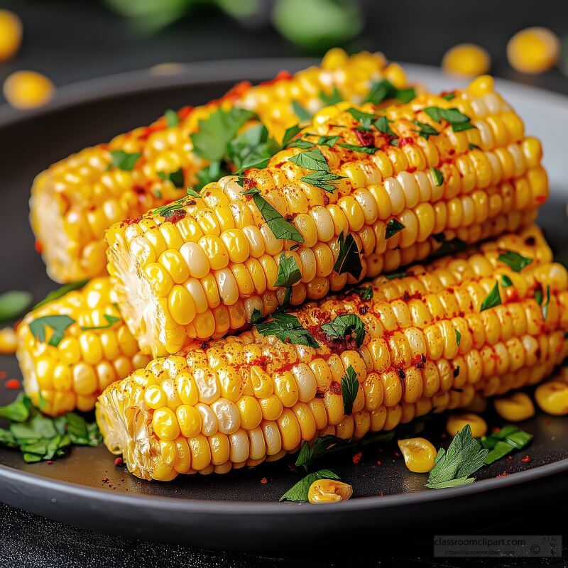 Delightful Baked Corn Arranged on a Stylish Plate