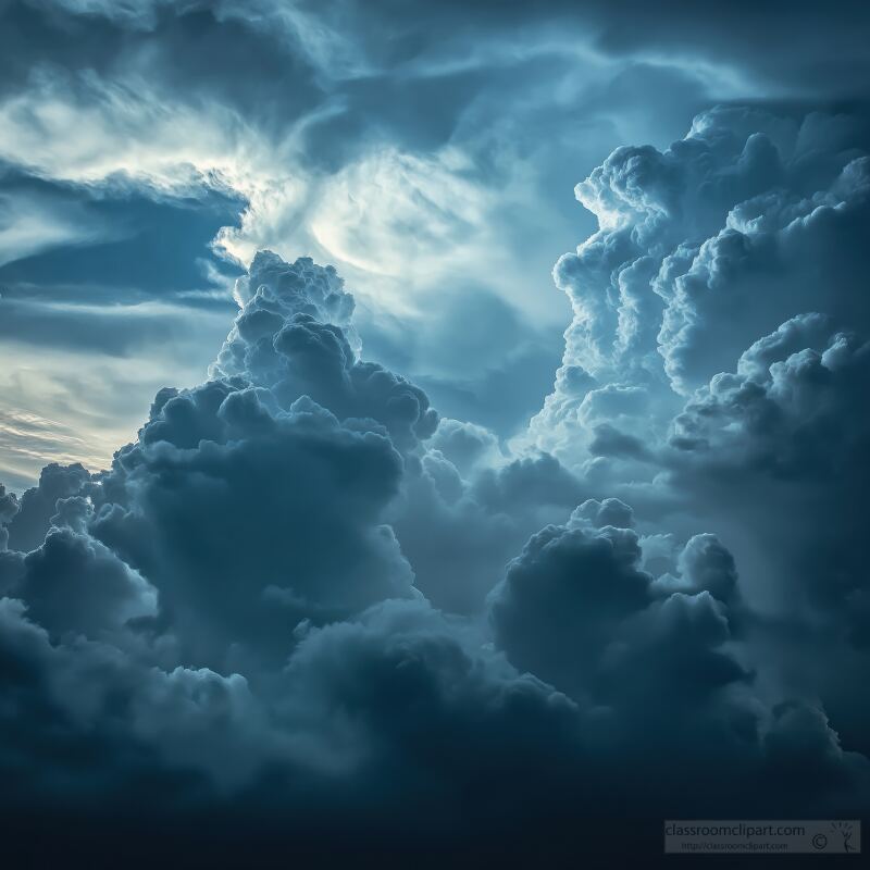 Dramatic Storm Clouds Swirl Above the Horizon