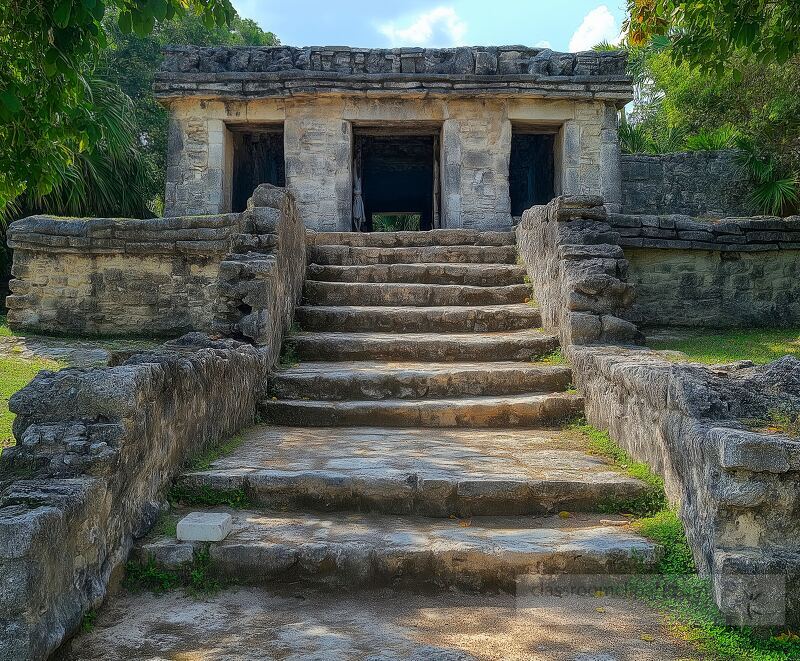 This captivating landmark showcases the well preserved structures of the Mayan civilization in Tulum Mexico Visitors can admire the impressive stone architecture and lush surroundings