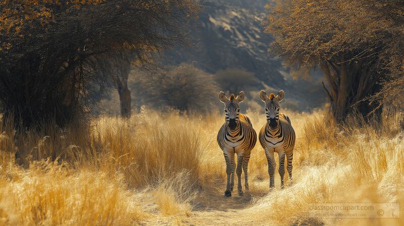 Majestic Zebras Wander the Golden Grasslands of Samburu