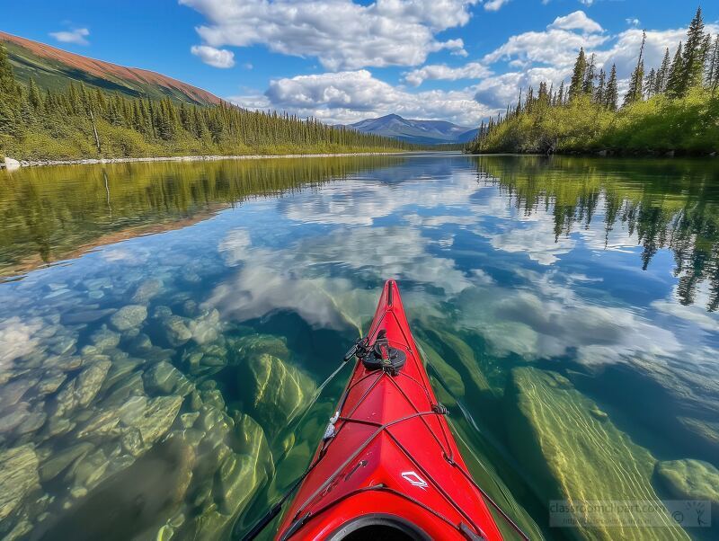 Reflections on the Serene Yukon River From a Kayak