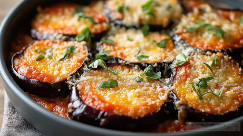 Savory Layers of Eggplant Parmesan Baked to Perfection