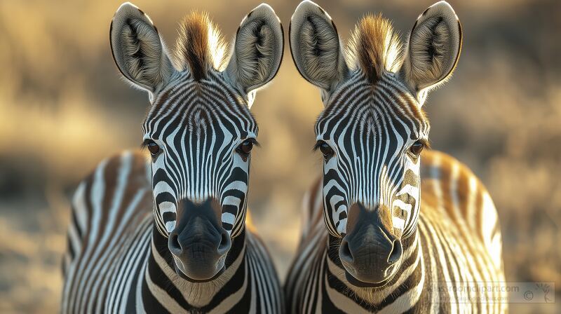 Striking Zebras in the Golden Light of Samburu Reserve