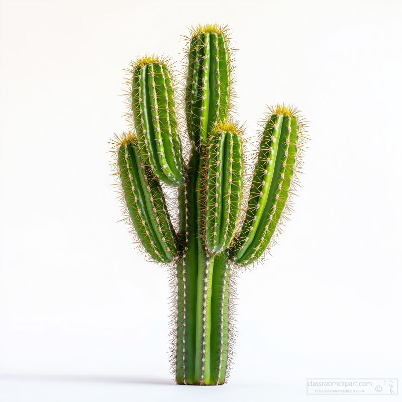 Tall Cactus on a White Background