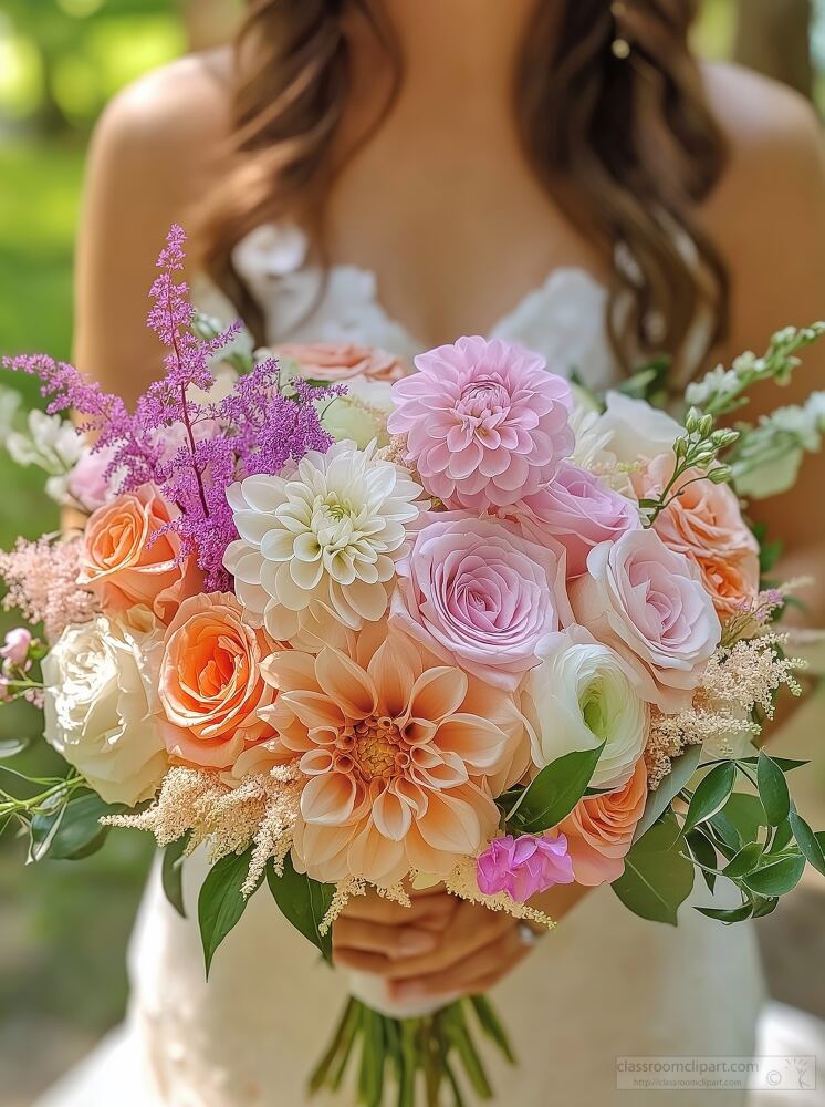 Wedding Bouquet Held by Bride in Sunlight