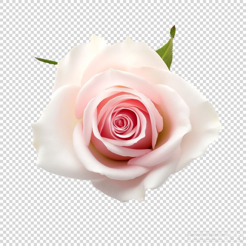 Pink Rose in Full Bloom Against a White Background