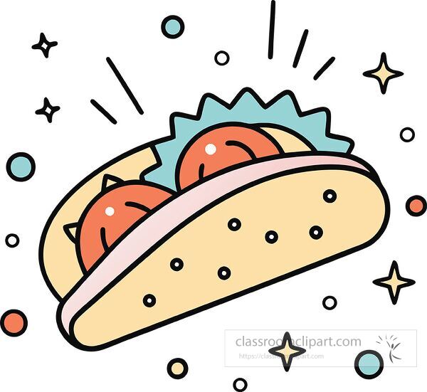 pita bread Whimsy Pastel Doodle clip art