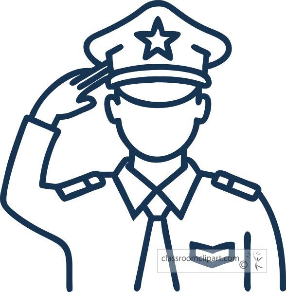 Icon depicting a police officer saluting