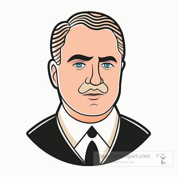 Portrait of president Warren Gamaliel Harding in a formal style