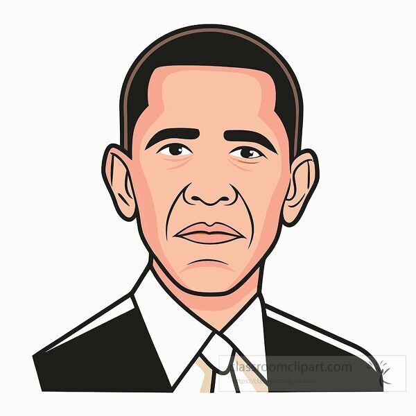 Portrait of Barack Obama in a simple and colorful design